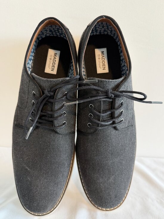 STEVE MADDEN Derby Oxford Lace Up Canvas Black Shoes 11.5 main image 13